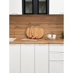Угловая кухня с отдельно стоящими с тремя пеналами без ручек | 2.6*1*8 метра Арка-005
