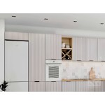 Угловая кухня с полуостровом и 3D рифлением жемчужного цвета | 3,8*1,6 метра Фенис-005