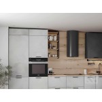 Угловая под потолок серого цвета модульная кухня с 2 пеналами | 3,8*1,8 метра Фенис-008