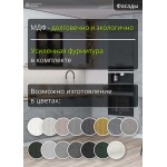 Угловая кухня в бело-серых тонах с уникальным абстрактным фасадом