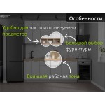 Модульная кухня прямая белого цвета с высокими шкафами | 2 метра Квадро-031