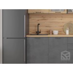 Прямая кухня Лофт-01 Верх под дерево - низ под Бетон