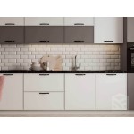 Модульная кухня с комбинированным белым и графитовым цветом | 3.1 метра Марта-004
