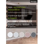 Модульная рифленая кухня серого цвета со встроенными шкафами | 3*1.8 метра