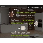 Белая рифленая кухня без верхних шкафов с отдельностоящим пеналом | Мелисса 003