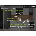 Кухня белого цвета с волнистыми шкафами со столешницей под дерево | 2 метра Монца 008