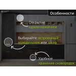 Волниская кухня серый верх - черный низ под камень с пеналом | 3.6 метра Монца 013