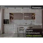 Светлая кухня под мрамор с антресолями и пеналами по бокам | 4 метра Монца/Ройс 016 остров 2 м.