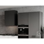 Угловая серо-белая кухня с барной стойкой | 3,4*3 метра Перо-008