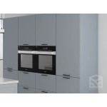 Кухня модульная пастельного голубого оттенка с островом и 4 пеналами | 2,4 метра Виано/Перо-015