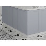 Кухня модульная пастельного голубого оттенка с островом и 4 пеналами | 2,4 метра Виано/Перо-015