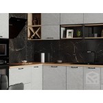 Угловая модульная кухня под потолок с антресолями и отделкой под серый гранит | 3*2,8 метра Ройс-028