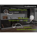 Прямая модульная кухня со встроенным холодильником и отделкой под черный камень | 3,8 метра Ройс-030