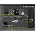 Прямая модульная кухня бежевый верх - серый низ с колонкой | 2,2 метра Ройс-055