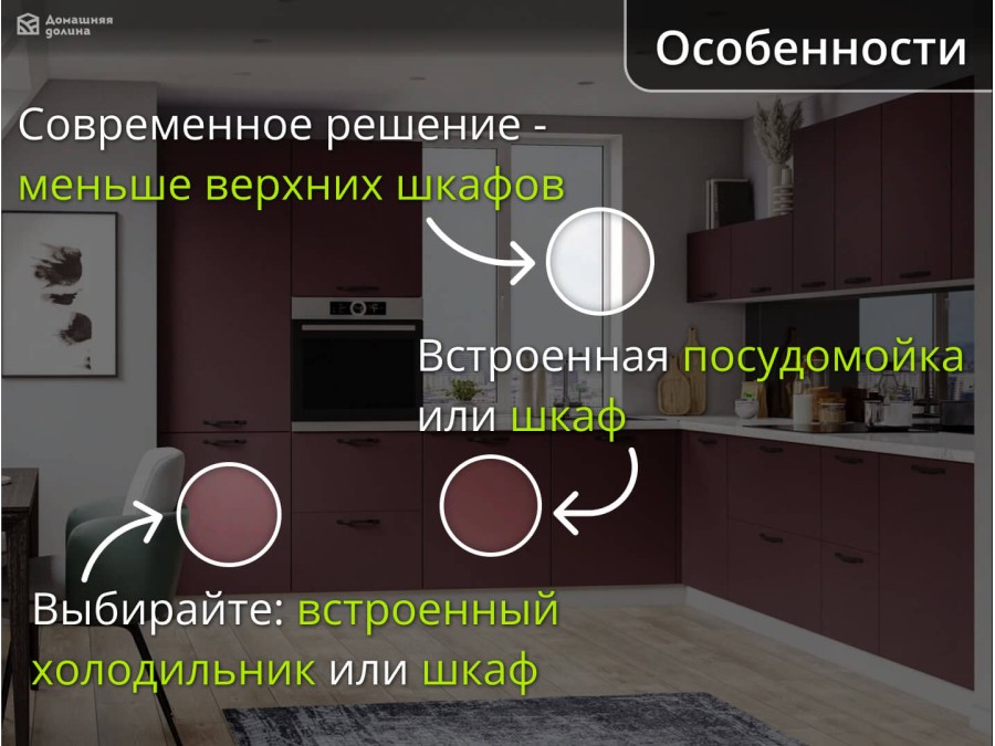Угловая модульная кухня темно-красного цвета с 2 пеналами и окном | 3*2,6 метра Ройс-059