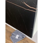 Прямая модульная кухня со встроенным холодильником и отделкой под черный камень | 3,8 метра Ройс-030