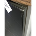 Прямая модульная кухня со встроенным холодильником и отделкой под черный камень | 3,8 метра Ройс-030