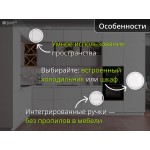 Угловая белая кухня без ручек  с двумя пеналами | 3.8х1.6 метра Тренто-001