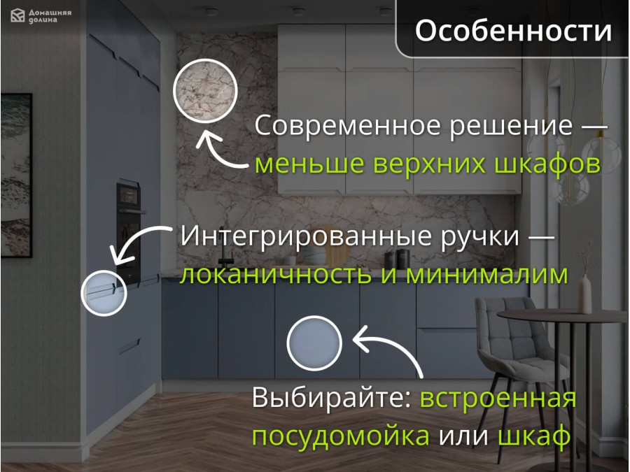 Кухня под потолок без ручек со встроенными в нишу шкафами | 2.4*1.8 метра Тренто-010