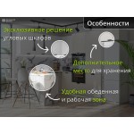 Кухня рифленая модульная с барной стойкой | 2.8*2.1 метра Евро-003