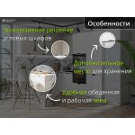 Угловая кухня с барной стойкой бежевая | 2.8*2.1 метра Евро-003