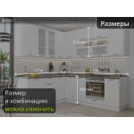 Угловая модульная кухня эконом  белого цвета с витринами | 1,7*2,4 метра Флэт-007