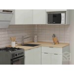 Угловая компактная модульная кухня белого цвета | 2*1,2 метра Флэт-010