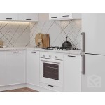 Угловая модульная кухня белого цвета с тонкой рамкой | 3*2.2 метра Фрейм-007