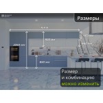 Нежно-голубая прямая кухня с двумя пеналами и антресолью | 4.4 метра Фьюжн-006