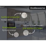 Модульная кухня с глянцевыми фасадами бежевого цвета с пеналом | 2.6 метра Фьюжн-010