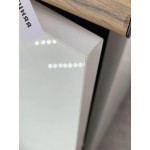 Угловая модульная кухня белого цвета со встроенным холодильником | 3.8*1.4 метра Фьюжн-014