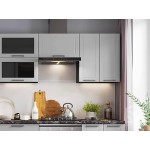 Светло-серая модульная кухня в стиле модерн
