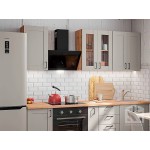Прямая кухня с серыми фасадами и корпусом под дерево — стильная и функциональная