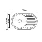 Мойка для кухни из нержавеющей стали врезная SINKLIGHT N 7750 L 0.8/180 1P полированная левая