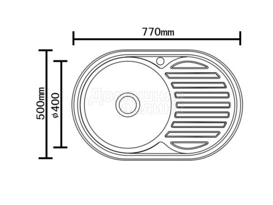 Мойка для кухни из нержавеющей стали врезная SINKLIGHT N 7750 L 0.8/180 1P полированная левая