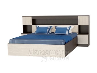 Кровать с закроватным модулем Бася КР-552 1.6м Дуб белфорд